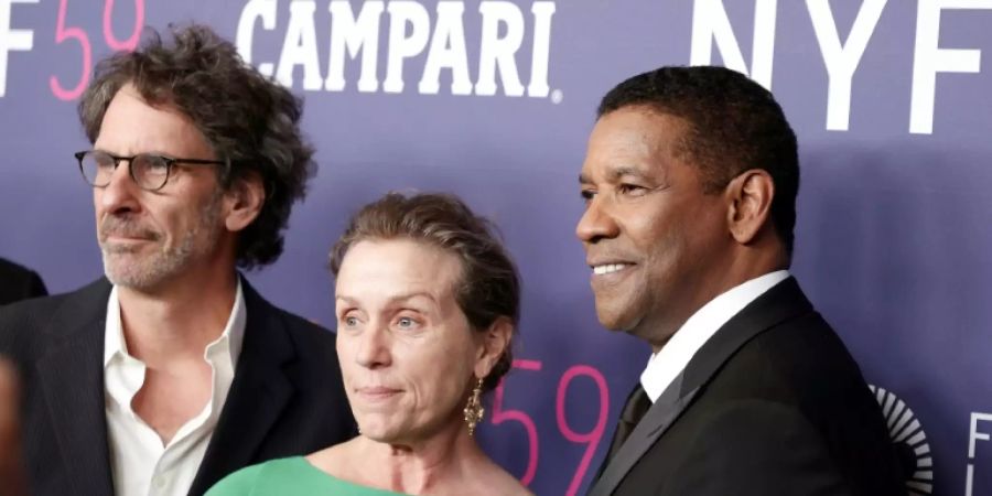 Joel Coen, Frances McDormand, Denzel Washington (v.l.)