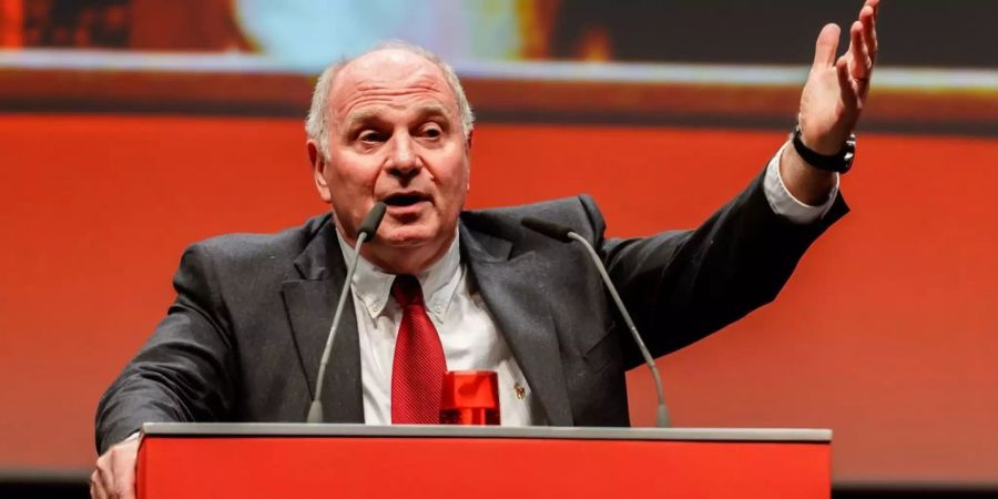 Uli Hoeness auf seiner letzten Jahreshauptversammlung als Bayern-Präsident 2019.