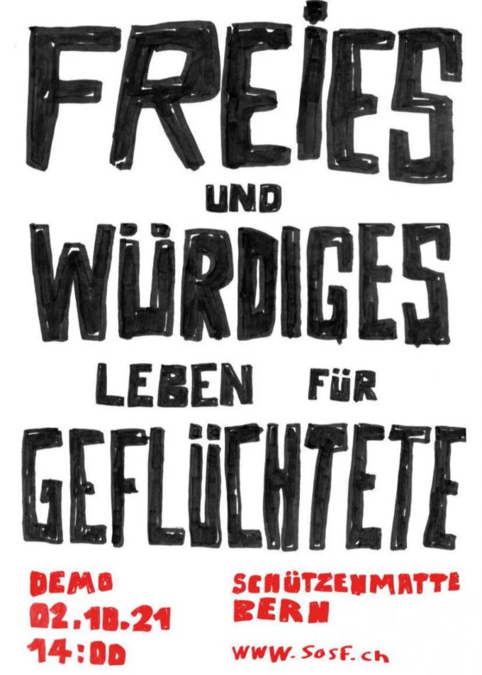 Die Gruppe «Stopp Isolation» demonstriert heute in Bern. Demo Flücthlinge Bern