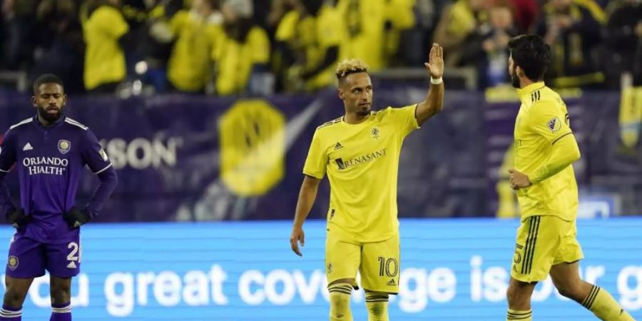 Hany Mukhtar (M) spielt in der Major League Soccer für Nashville SC. Foto: Mark Humphrey/AP/dpa