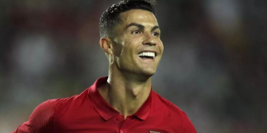 Hat seinen eigenen Rekord gebrochen: Portugals Cristiano Ronaldo hat im Spiel gegen Katar getroffen. Foto: Joao Matos/AP/dpa