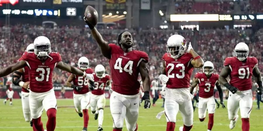 Die Arizona Cardinals feiern den Sieg gegen die Houston Texans. Foto: Ross D. Franklin/AP/dpa