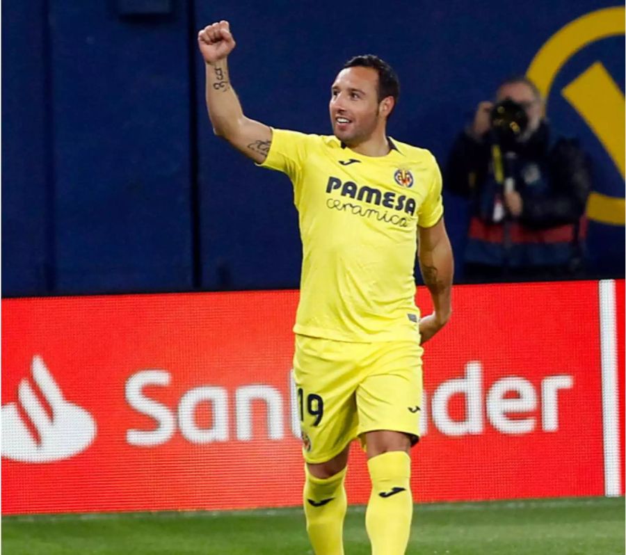 Santi Cazorla feiert sein Tor gegen Real Madrid