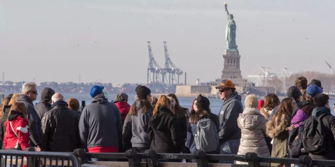 Touristen in New York. coronavirus