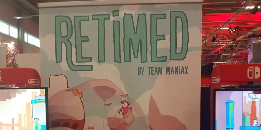 Ein Poster von «Retimed» am Nintendo Stand des HeroFest 2018