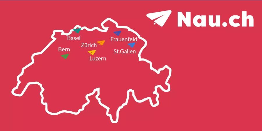 Nau sendet live aus Zürich, Bern, Basel, Luzern, St. Gallen und Frauenfeld (und bald auch Graubünden).