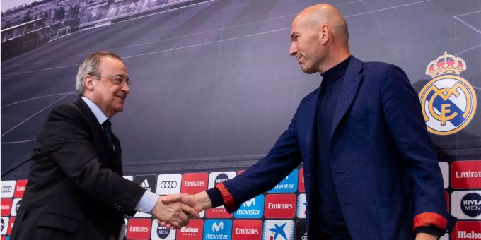 Real Präsident Florentino Perez musste sich bereits von Trainer Zinédine Zidane verabschieden. Real Präsident Florentino Perez musste sich bereits von Trainer Zinédine Zidane verabschieden.