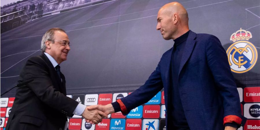 Real Präsident Florentino Perez musste sich bereits von Trainer Zinédine Zidane verabschieden.