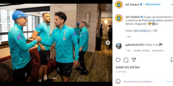 Arthur Cabral ist für einmal nur Nebendarsteller. Der Stürmer des FC Basel wurde erstmals für die Brasilien-Nati aufgeboten. FC Basel