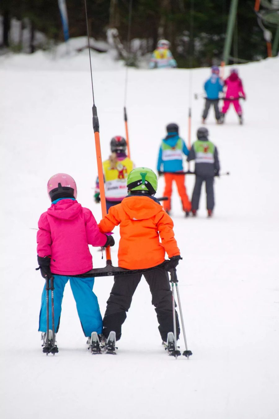 Schnee Kinder Ski Schlepplift