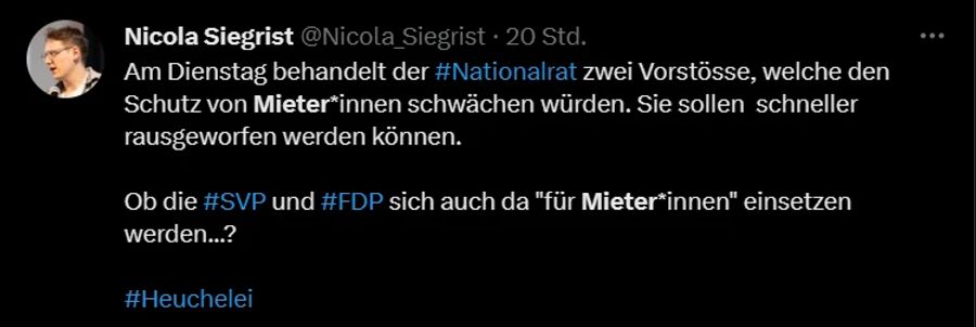 Juso-Präsident Nicola Siegrist wirft der SVP und FDP Heuchelei vor.