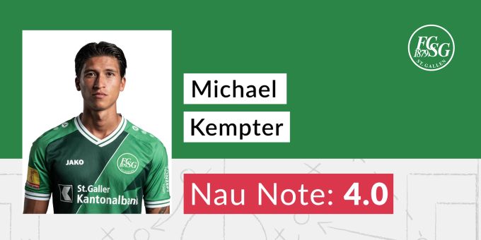 Die Note für Michael Kempter vom FC St. Gallen. Michael Kempter
