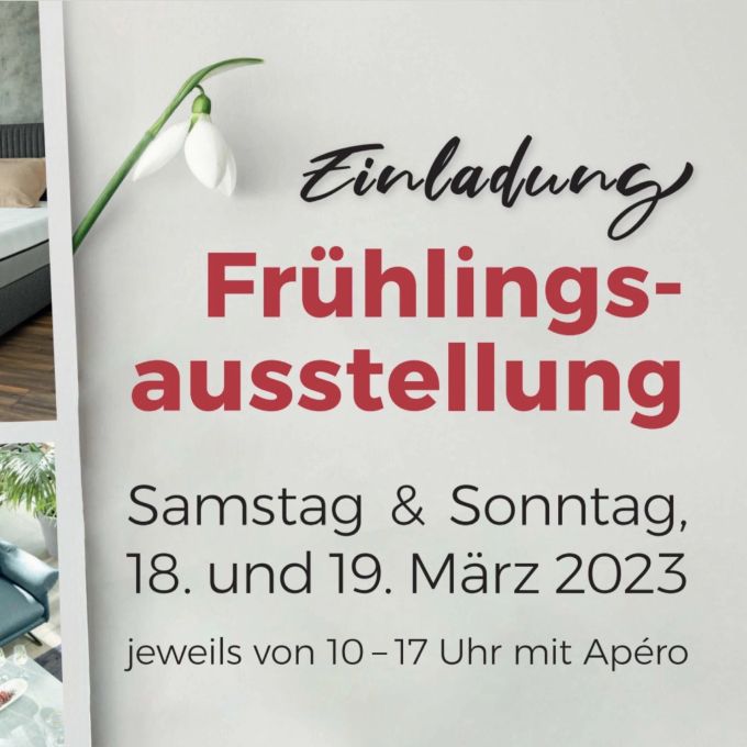 Einladung von Hänni Möbel zu ihrer Frühlingsausstellung. Hänni Möbel