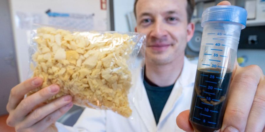 Yannick Branson vom Institut für Biochemie der Universität Greifswald: Im Kampf gegen Plastikabfall setzen Forscher vermehrt auf Enzyme, die manche Kunststoffe quasi verdauen können.