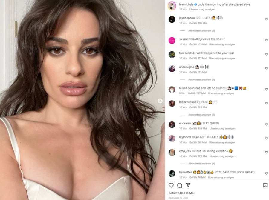 Dasselbe bei Glee-Star Lea Michele.