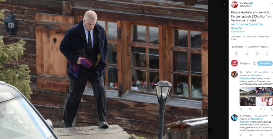 Prinz Andrew scheint sein Nobel-Chalet im Wallis losgeworden zu sein.