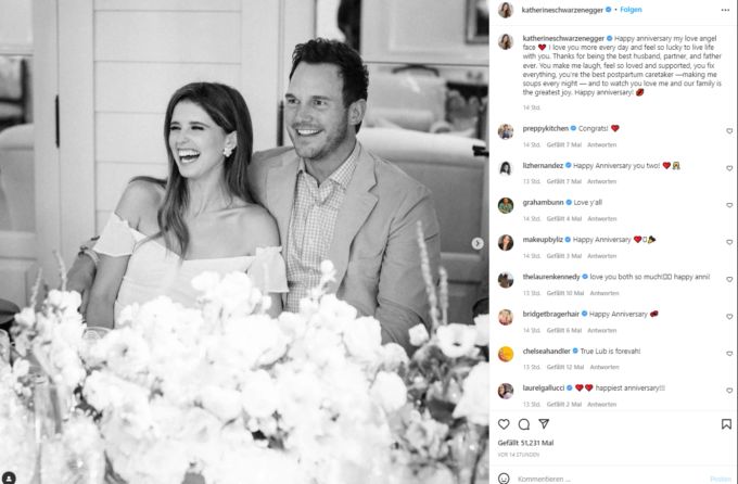 Katherine Schwarzenegger und Chris Pratt feiern am 8. Juni Hochzeitstag. Katherine Schwarzenegger