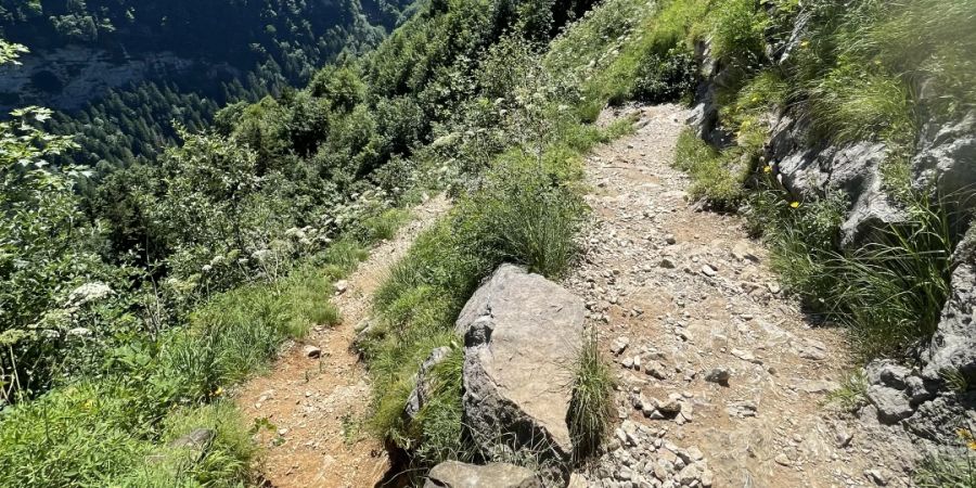 Der Wanderweg im Alpstein. An dieser Stelle sind im Sommer Wanderer verunglückt.