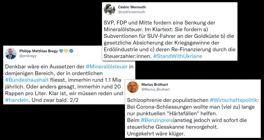 Benzinpreis Mineralölsteuer Bregy Wermuth