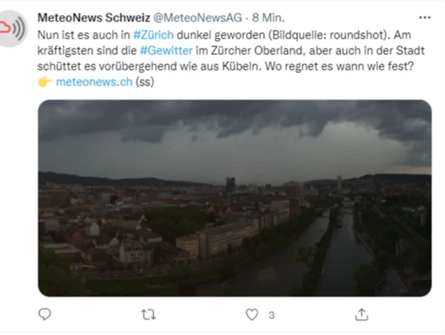 Auch in Zürich verdunkelt sich der Himmel.