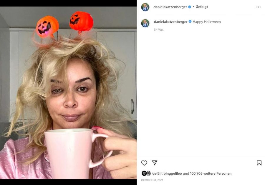 Daniela Katzenberger zeigt sich auf Instagram auch mal ohne Make-up.