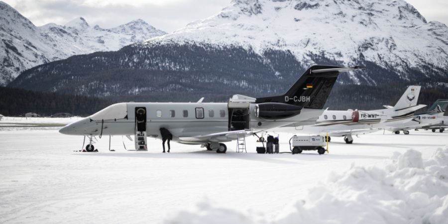 Während der Woche des Weltwirtschaftsforums erlebt der Flughafen Samedan die «ruhigste Woche des Winters». (Archivbild)