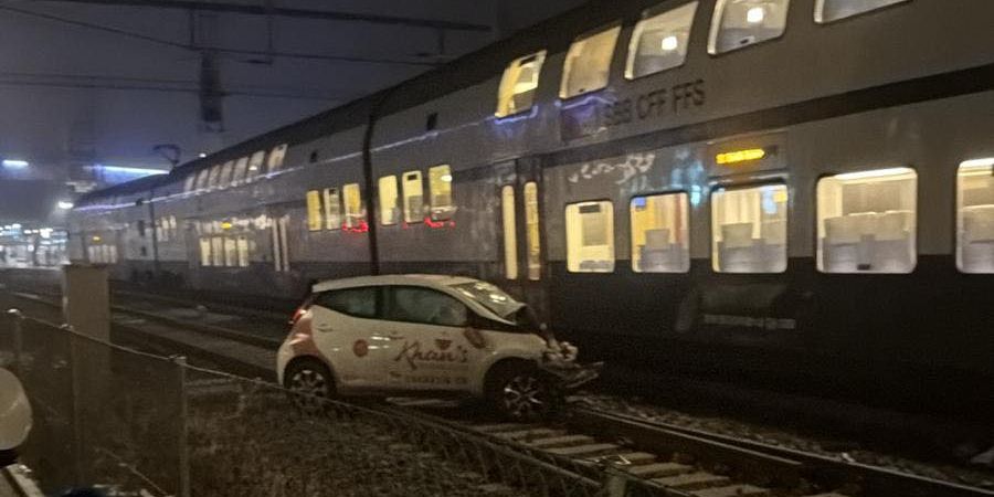 Auto Zug Gleis Horgen