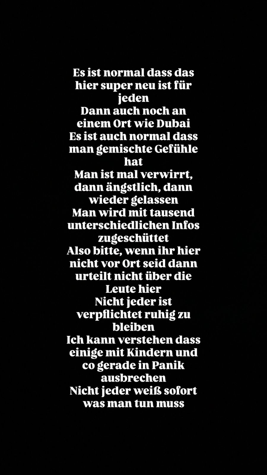 Zara Secret versteht, dass nun einige in Panik ausbrechen.