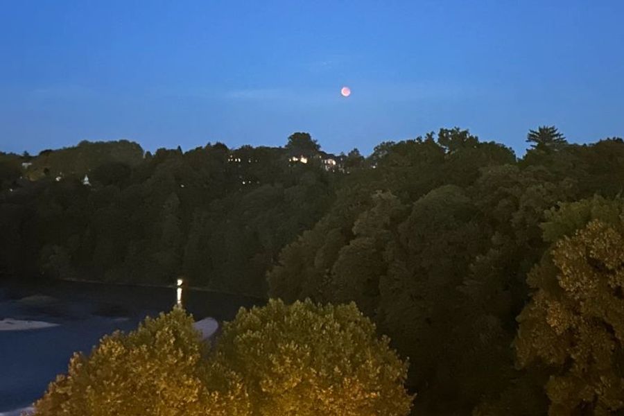 Sonntag, 20.40 Uhr: Der Blutmond ist deutlich in Bern zu sehen.
