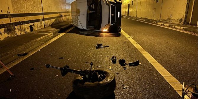 Unfallstelle beim Leissigentunnel