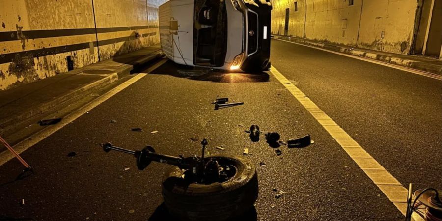 Unfallstelle beim Leissigentunnel