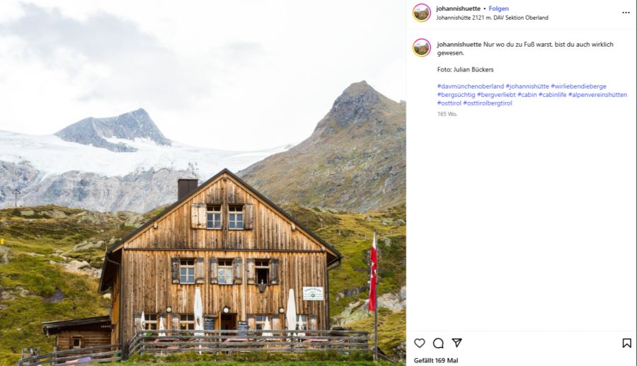 In der Johannishütte in Osttirol werden keine veganen Speisen angeboten.