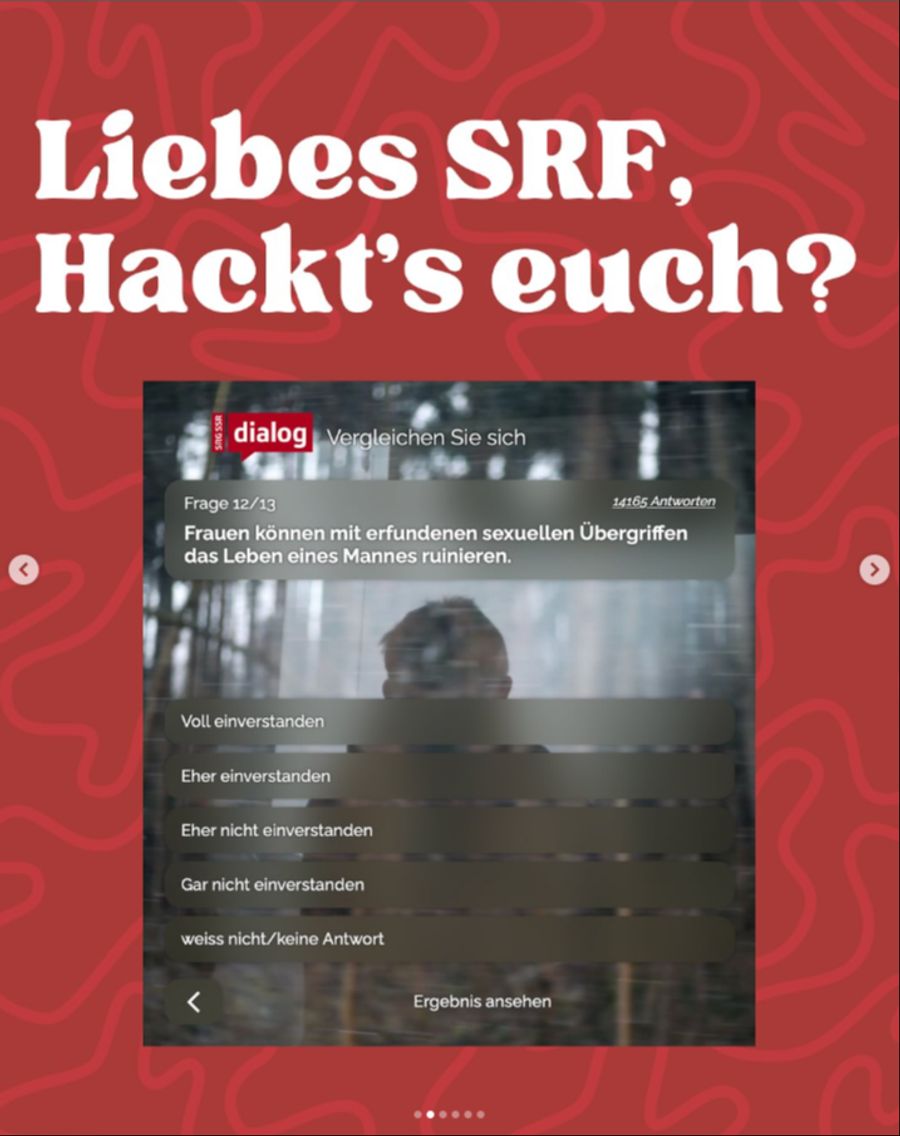 Weiter kritisiert der Post der SP Frauen Aussage Nummer 12. «Frauen können mit erfundenen sexuellen Übergriffen das Leben eines Mannes ruinieren», lautet diese.