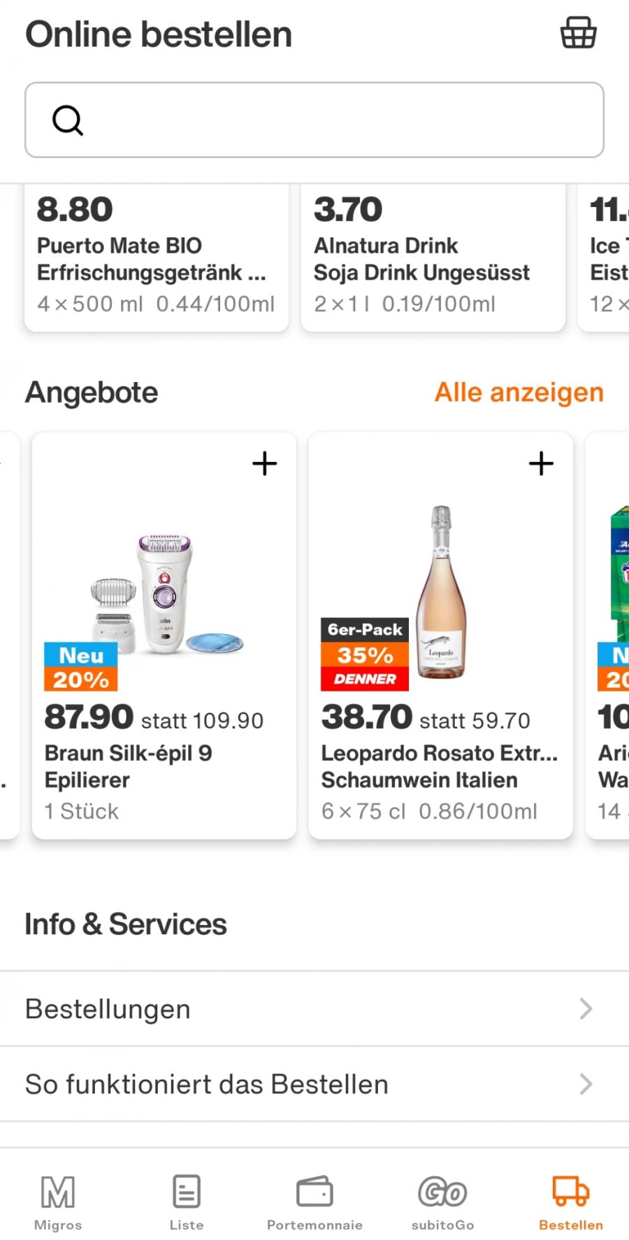 In der Migros-App gibt es Angebote für Alkohol.