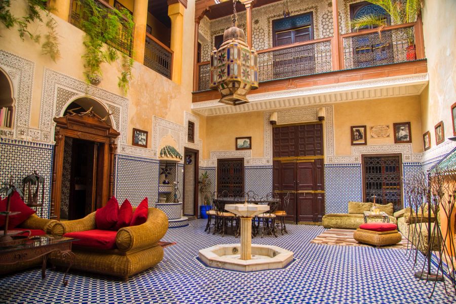 Ein typisches arabisches Stadthaus in Marokko, auch Riad genannt.