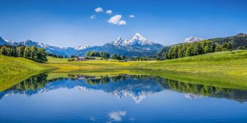Schweizer Panorama Alpen Bergsee Landschaft
