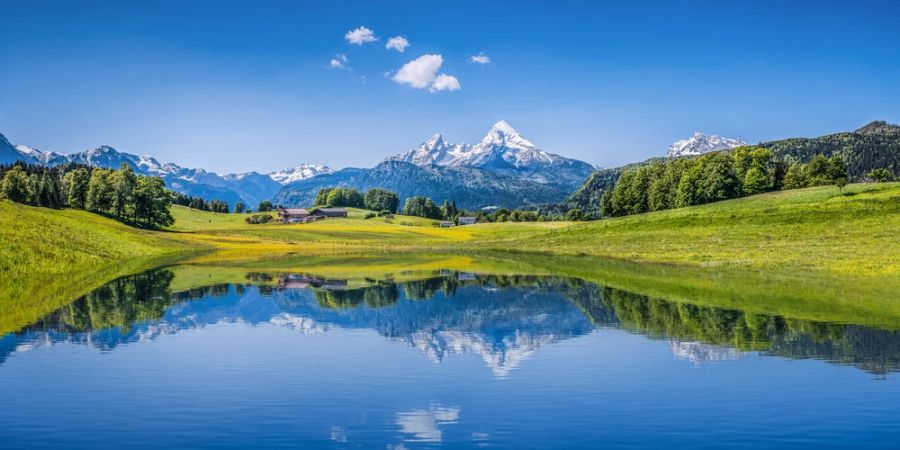 Schweizer Panorama Alpen Bergsee Landschaft
