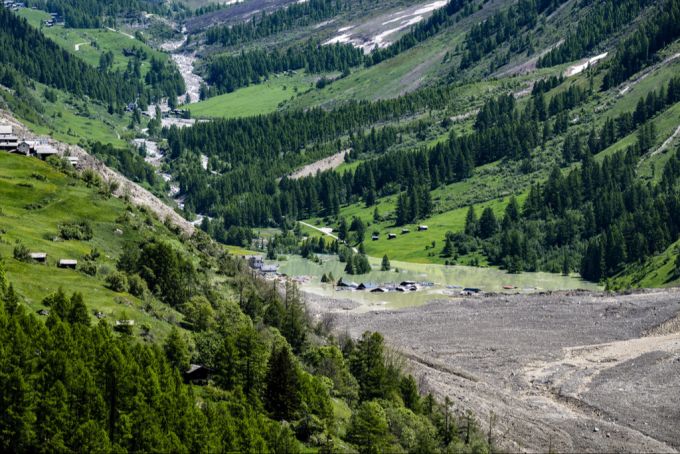 Das Dorf Blatten VS im Lötschental. Blatten