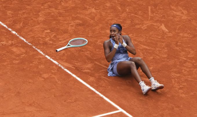 Coco Gauff bejubelt ihren Sieg bei den French Open. French Open Coco Gauff