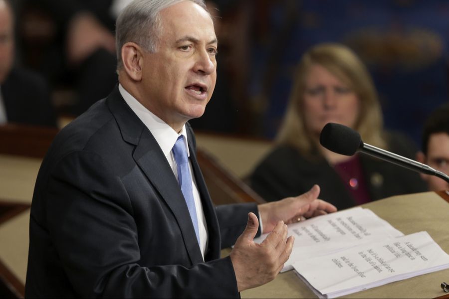 Wann das Papamobil zum Einsatz kommen kann ist noch unklar. Israel blockiert den Zugang humanitärer Hilfe seit einem Monat. Hier Premier Netanjahu bei einer Rede im US-Kongress.