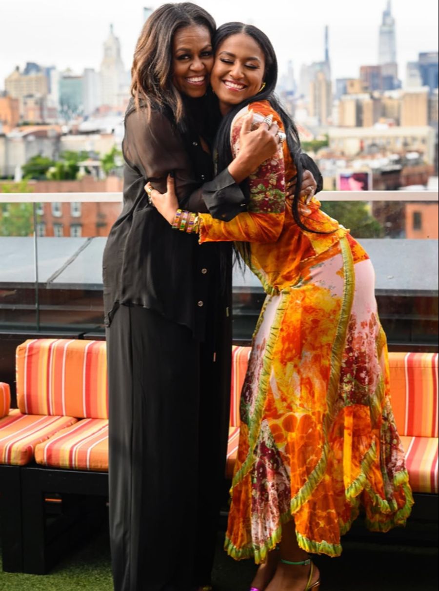 Michelle Obama und ihre Tochter Sasha.