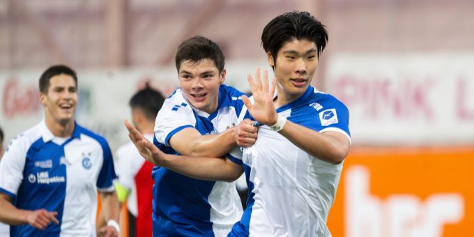 Young-jun Lee bringt GC gegen den FC Aarau nach einer knappen Viertelstunde in Führung. GC FC Aarau