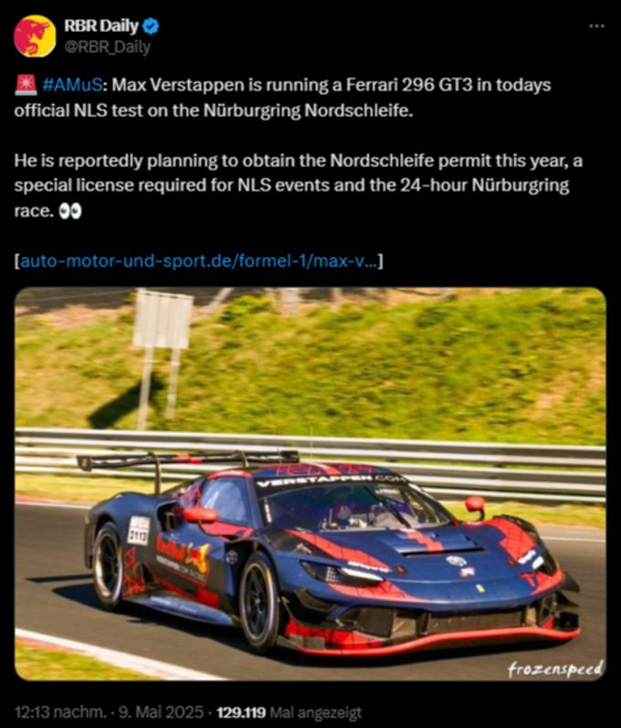 Max Verstappen im Ferrari 296 GT3. Max Verstappen