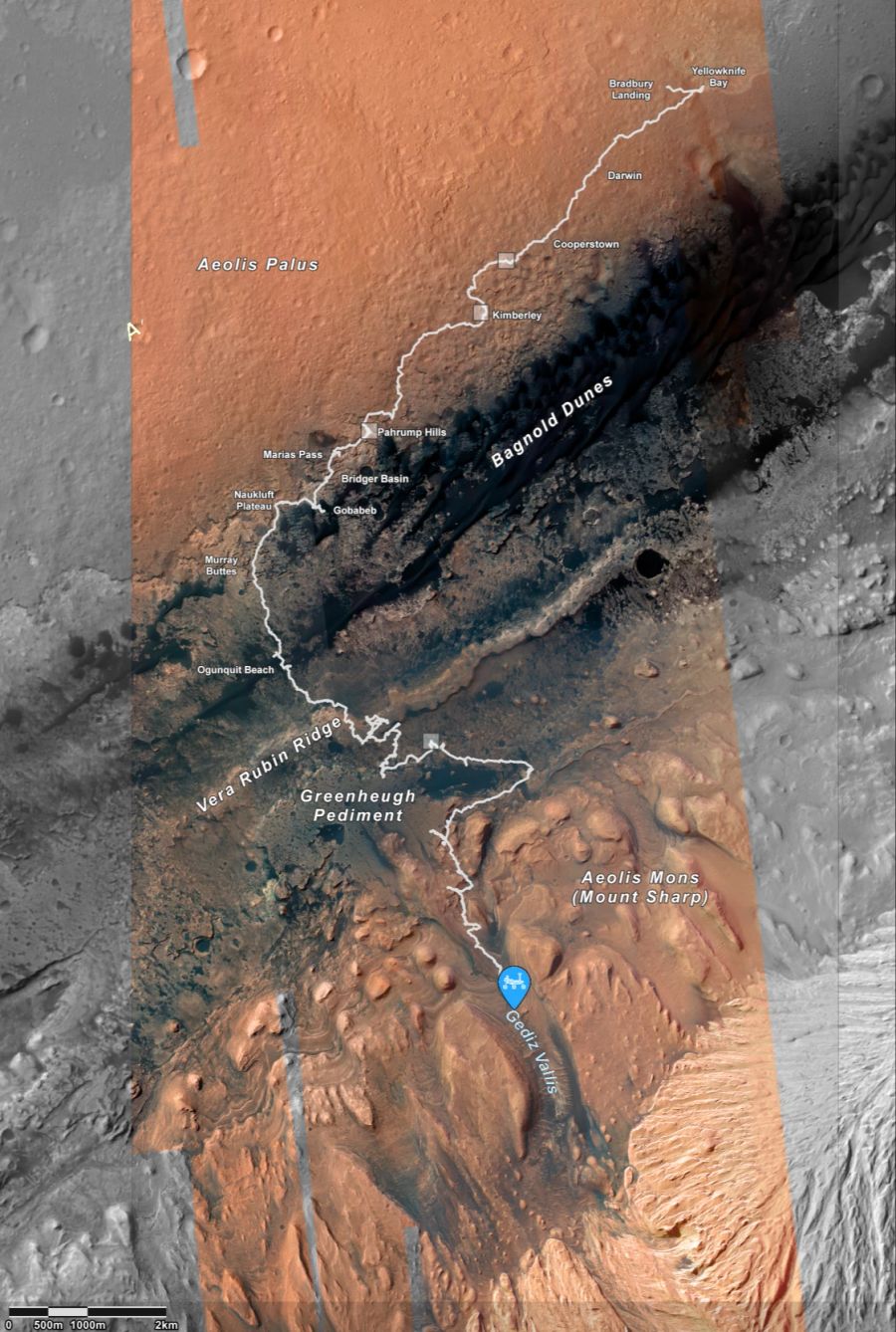 Seit seiner Landung auf dem Mars in 2012 hat «Curiosity» bereits über 30 Kilometer zurückgelegt.