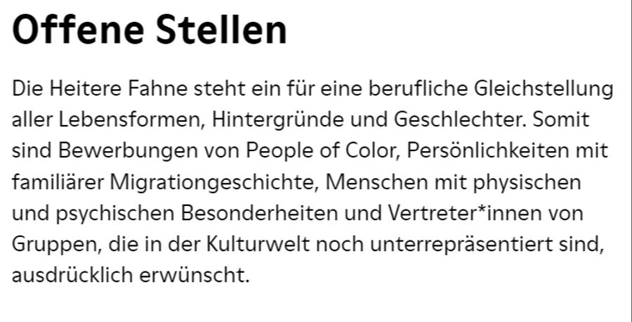 Auch beim Berner Kulturort «Heitere Fahne» werden Minderheiten ermutigt, sich zu bewerben.