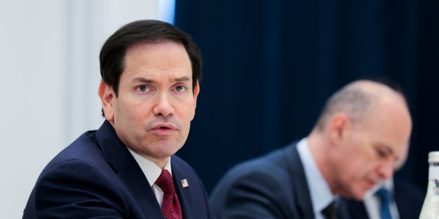 Der US-Außenminister Marco Rubio nimmt an einem Treffen mit dem usbekischen Außenminister Saidov (nicht im Bild) teil. Foto: Kylie Cooper/Pool Reuters/AP/dpa