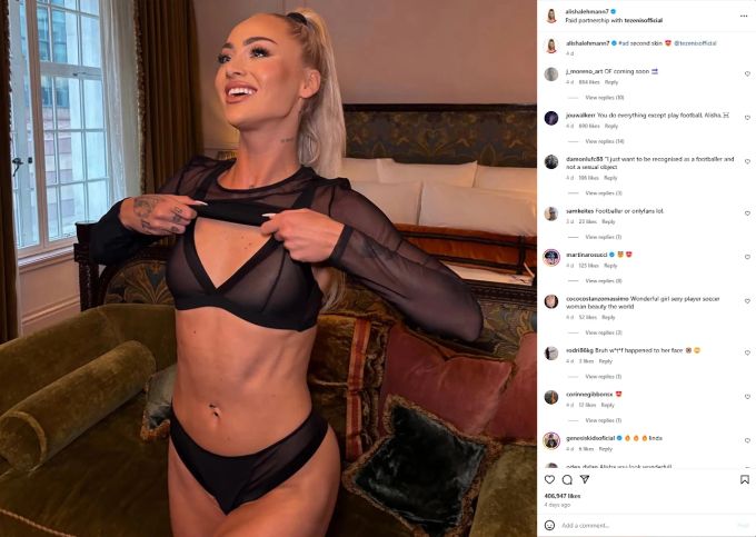 Alisha Lehmann posiert freizügig auf Instagram. Alisha Lehmann Instagram