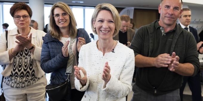 Die neu gewählte Solothurner Regierungsrätin Sibylle Jeker-Fluri, SVP, nach der Wahl. Jeker-Fluri