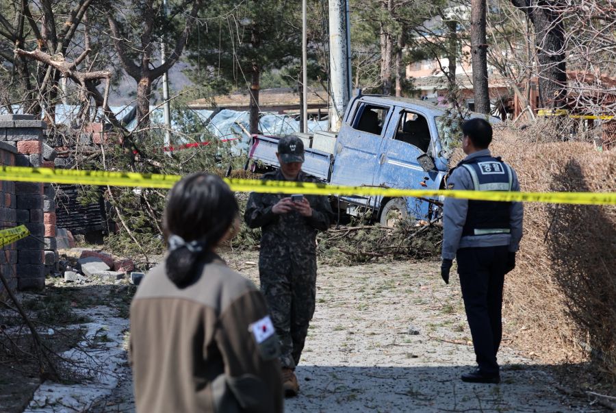 Über dem Dorf Pocheon in Südkorea wurden bei einer Militärübung versehentlich Bomben abgeworfen.