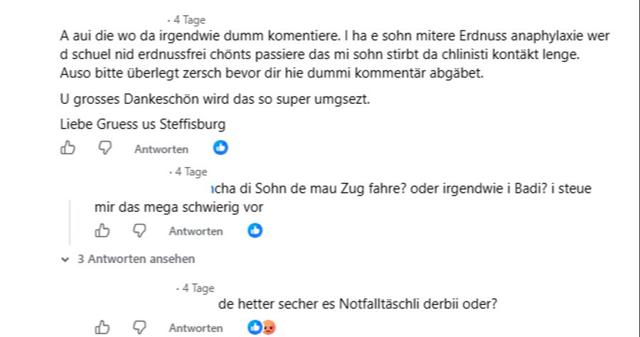 Schliesslich ist mit einem Nussverbot nicht zu spassen.
